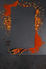 Wall Mural - Homemade pepper spices ingredients for cooking.