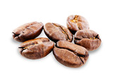 Fototapeta Mapy - Coffee beans on a white background