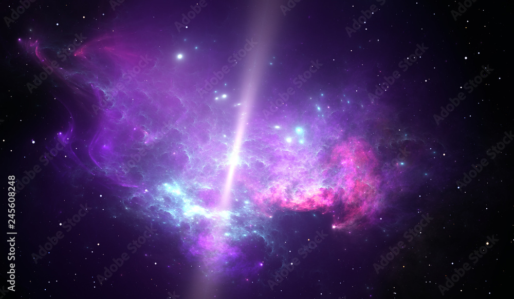 Reflection nebula around the pulsar - obrazy, fototapety, plakaty 