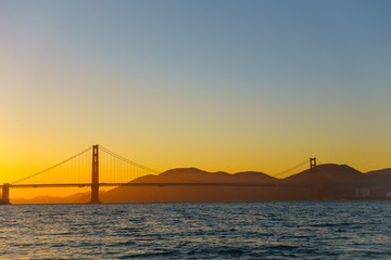 Wall Mural - Bridge Golden Gate at San Francisco sunset