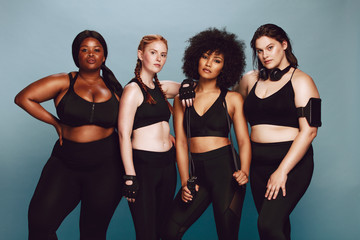 Diverse group of women in sportswear