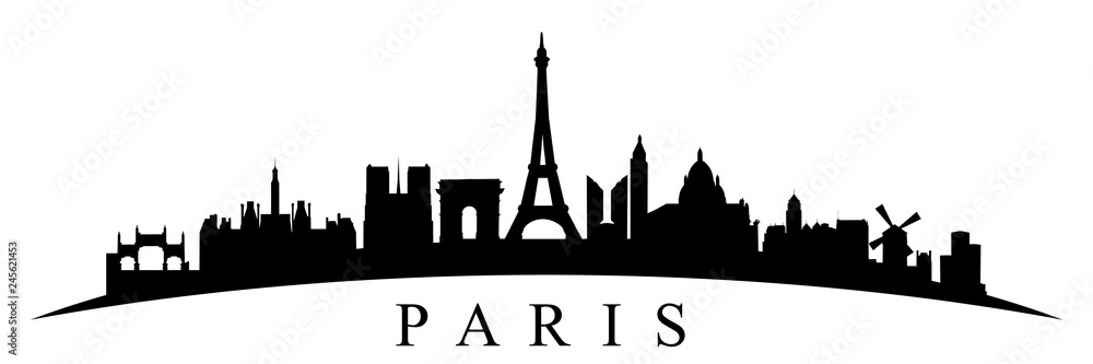 Paris silhouette - stock vector - obrazy, fototapety, plakaty 