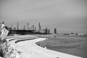 Wall Mural - Frozen Winter in Chicago