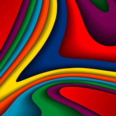 Wall Mural - Bright colorful wavy background ,vector Illustration