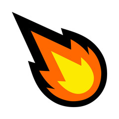 Sticker - Hot Flame Fireball vector cartoon