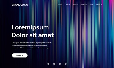 Modern vector design illustration of Website or landing page with Abstract wavy geometric background and Trendy gradient shapes composition