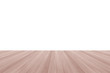 © Chinnapong - Isolated wood floor or table top on white wall background in light red oak brown color