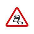 triangle slippery road signs