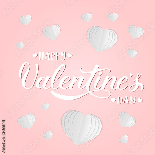 Happy Valentine S Day Banner With Calligraphy Hand Lettering And