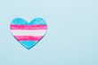 Heart color flag transgender