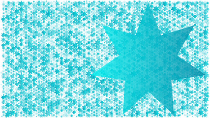 Blue transparent stars background and copy space big star