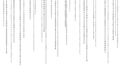 Poster - 01 or binary numbers on the computer screen on monitor matrix background, Digital data code in hacker or safety security technology concept. Abstract illustration