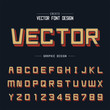 © Surachat Khongkhut - Line Font and alphabet vector, Shadow Square typeface letter and number design, Graphic text on background
