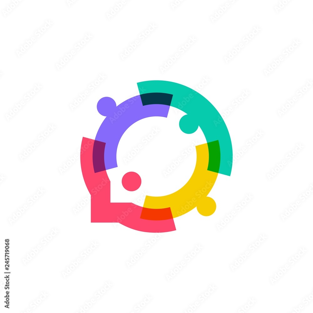 people family together human unity chat bubble logo vector icon Stock ...