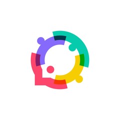 people family together human unity chat bubble logo vector icon