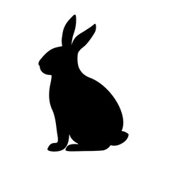 Wall Mural - Rabbit silhouette in vector. Black silhouette of a Rabbit. The illustration is suitable for Easter designs, greeting cards, and decorations. Easter Bunny