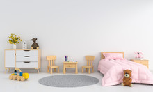 White Children Room Interior For Mockup, 3D Rendering