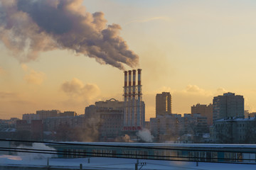 Wall Mural - Industrial silhouettes of Moscow.