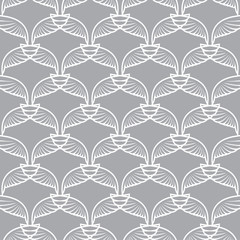 Angel wings grid white gray art seamless sketch pattern