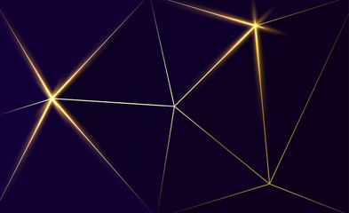 Wall Mural - Purple background with gold shiny abstract network pattern.
