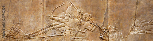 Fotografía Horizontal banner with Assyrian wall relief
