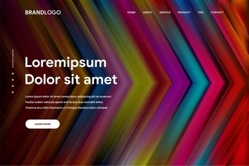 Vector illustration of Abstract gradient background and Minimal modern design for Landing page template