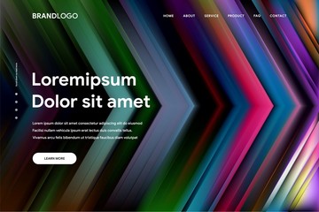 Vector illustration of Abstract gradient background and Minimal modern design for Landing page template