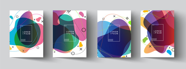 set of abstract new modern graphic elements. Dynamical colored forms and line with Gradient abstract banners with flowing liquid shapes