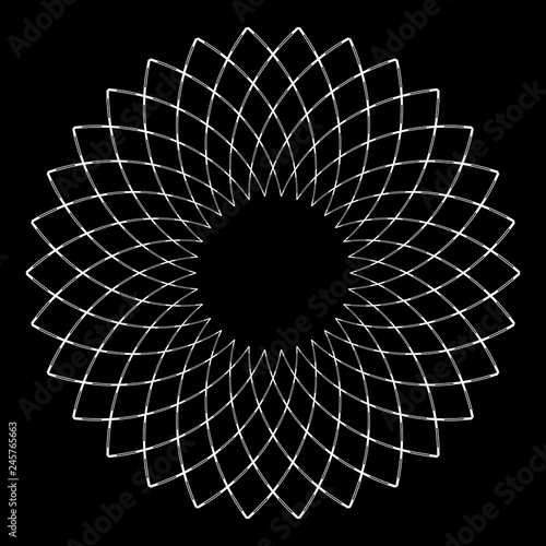 Circle design element. Abstract geometric rotation pattern.