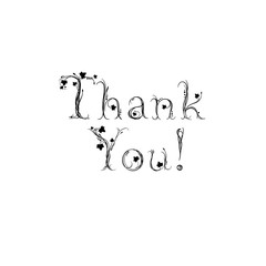 Sticker - Thank You handwritten inscription. Hand drawn lettering. Thank You calligraphy. Thank you card. Vector illustration isolated on white.