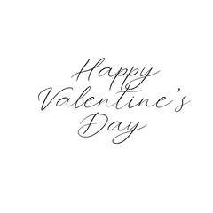 Wall Mural - Happy Valentines Day. Typography poster. Handwritten calligraphy text. Greeting card isolated on white background.
