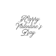 Wall Mural - Happy Valentines Day. Typography poster. Handwritten calligraphy text. Greeting card isolated on white background.