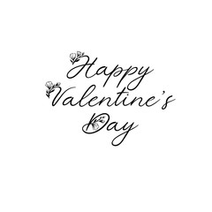 Wall Mural - happy valentines day. typography poster. handwritten calligraphy text. greeting card isolated on whi
