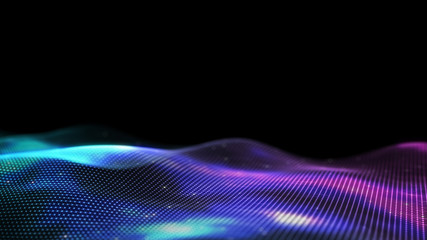 Wall Mural - 3d abstract digital technology background. futuristic sci-fi user interface concept with gradient do