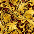 gold chains seamless pattern. luxury illustration. golden lace. luxury design. leopard print seamless background.