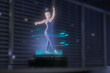 a hologram woman is dancing (3d mixed media)