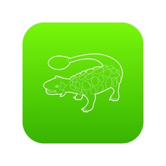 Sticker - Scolosaurus icon green vector isolated on white background