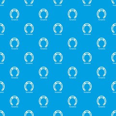 Wall Mural - Horseshoe pattern vector seamless blue repeat for any use