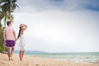 © el.rudakova - young couple on their honeymoon having fun by tropical beach
