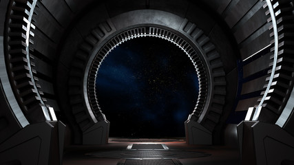 Wall Mural - Space environment, ready for comp of your characters.3D rendering