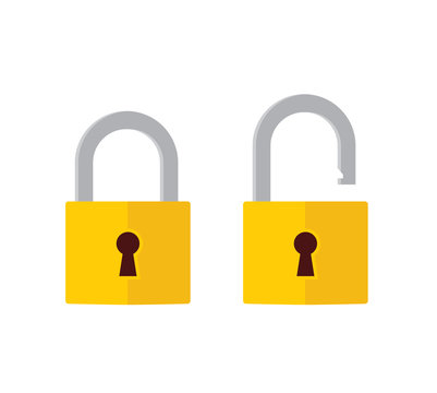 lock open and lock closed icons. padlock symbol - stock vector.