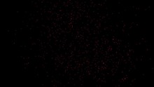 Abstract Red Dots Is Random Moving Animation With Black Background
