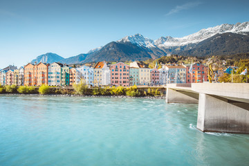 Wall Mural - City of Innsbruck with Inn river, Tyrol, Austria