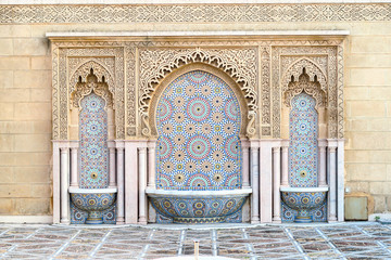 entrance to the mosque in casablanca morocco, photo as background