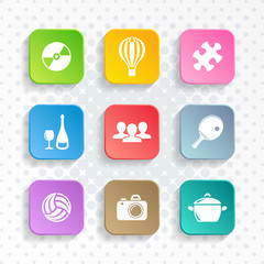 Canvas Print - Abstract vector universal leisure web and mobile icons