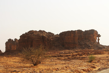 surreal abstract volcanic landscape - wilderness Great mountain in the beautiful desert