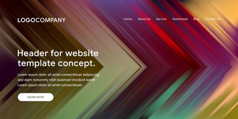 Vector illustration of abstract background template with colourful design and gradient style for Web Header Hero