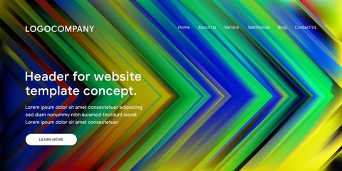 Vector illustration of abstract background template with colourful design and gradient style for Web Header Hero