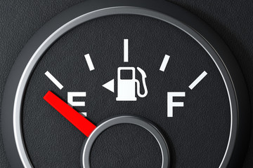 Aufkleber - Fuel Dashboard Gauge Showing a Empty Tank. 3d Rendering