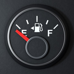 Aufkleber - Fuel Dashboard Gauge Showing a Empty Tank. 3d Rendering